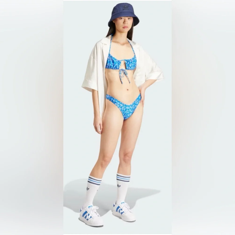 Adidas Kseniaschnaider Floral Blue Bikini Set. NWT - Picture 2 of 8